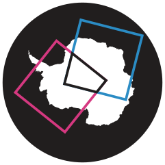 matchmakeo logo - outline of the antarctic continent with two superimposed overlapping squares